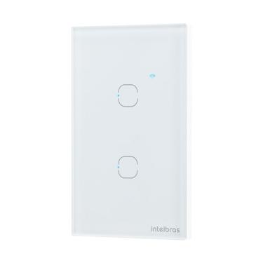 Imagem de Interruptor Wi-Fi Touch 2 Teclas EWS 1002 com Controle Remoto Via Aplicativo e Comandos de Voz Branco Intelbras