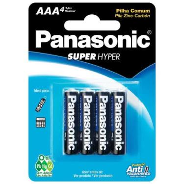Imagem de Pilha Panasonic AAA Super Hyper Comum 4 Unidades  Ideal para Eletrônic