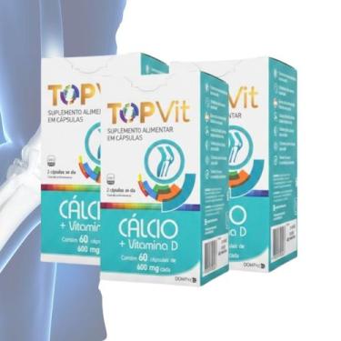 Imagem de Kit 3x Topvit Suplemento de Cálcio + Vitamina D  60 Caps - Domina Farm