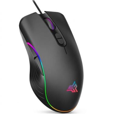Imagem de Mouse Gamer Com LED RGB Sensor Óptico Preciso Alta Performance Para Jo