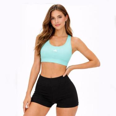 Imagem de Top Adidas Treino Basic Feminino Verde Água, P