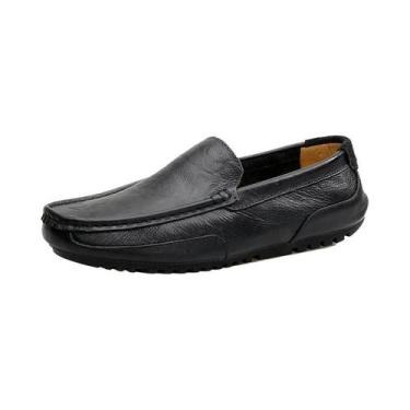Imagem de Sapatos Casuais Masculinos De Verão Em Couro Genuíno Macio E Respiráve