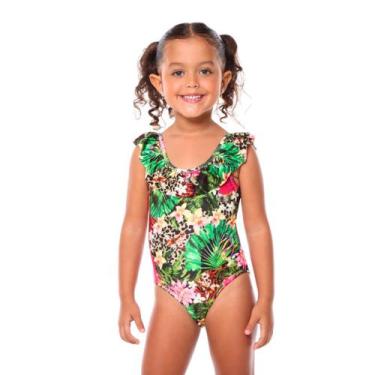 Imagem de Maiô Infantil Proteção UPF50+ Natação - Leopard Flower -  Mystique Nat