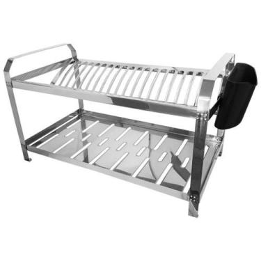 Imagem de Escorredor Aço Inox 20 Pratos Dinox