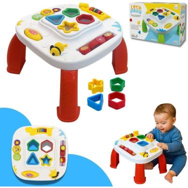 Imagem de Mesa Infantil Didática de Montar Educacional com Atividades Interativas para Coordenação Motora e Raciocínio Lógico