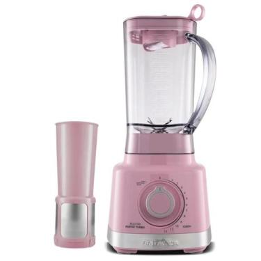 Imagem de Liquidificador Rosa Britânia 1400w Lâmina Promaxx 6 12 Vel, Rosa, 220V