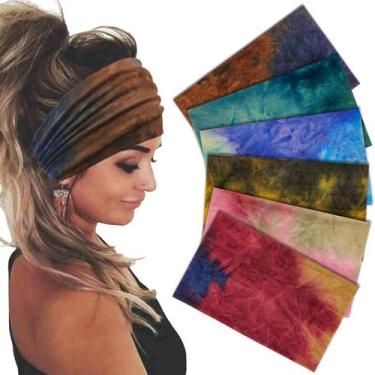Imagem de Bandanas Sefiinh Wide para mulheres, faixa elástica, pacote com 6