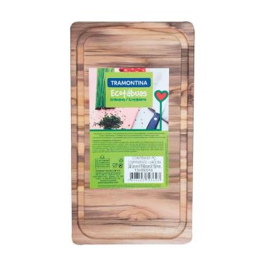 Imagem de Tábua de Corte Delicate Retangular em Madeira de Tauari 34x19cm para Cozinha Marrom Tramontina