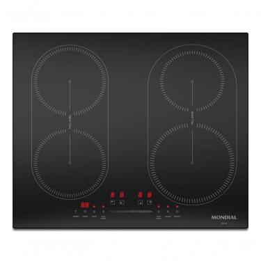 Imagem de Cooktop de Indução Mondial CTI-03 4 Bocas Vidro Temperado com Timer Touch Preto 7000W 220V