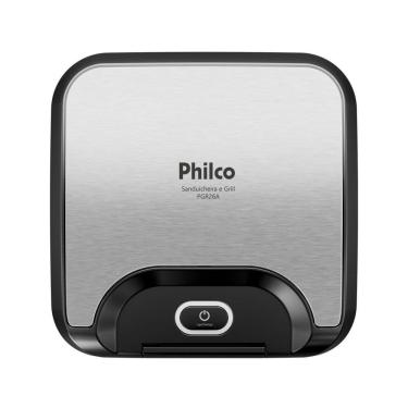 Imagem de Sanduicheira e Grill Philco PGR26A 2 em 1 Inox Antiaderente 800W Preto 110V
