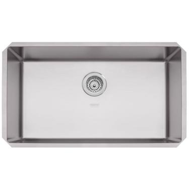 Imagem de Cuba de Embutir Quadrum 70 U Retangular Undermount Aço Inox Acetinado Prata Tramontina