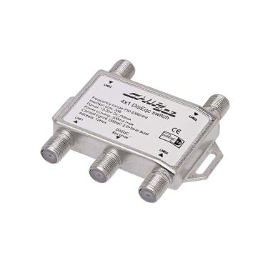 Imagem de Chave Diseqc 4x1 Vias 2.0 para Instalação de Antena e Seleção de Sinal em Receptor de Tv Digital