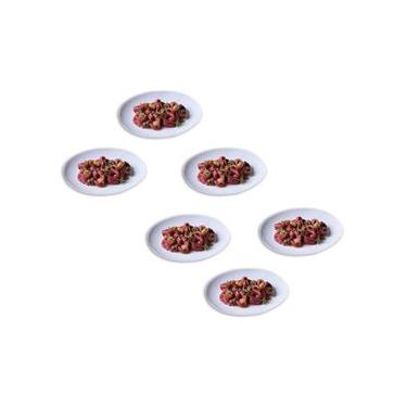 Imagem de Conjunto de Pratos de Sobremesa Ovais Porto Brasil Orgânico New White 22,5cm - 6 peças