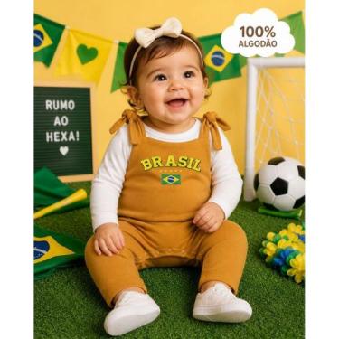 Imagem de Macacao Longo Infantil Cresce Com O Bebe Tema Brasil Conforto Premium 