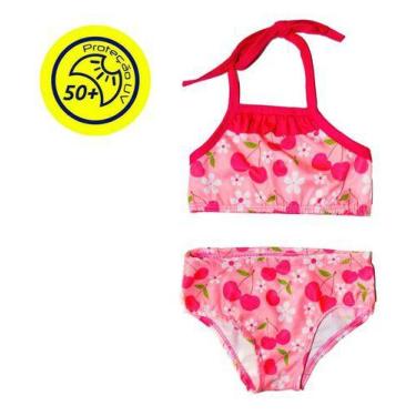 Imagem de Biquini Infantil Moda Praia Verão Cereja Proteção Uv50 1ao7 - ANJO DA 