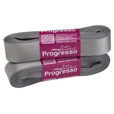 Imagem de Fita de Cetim Progresso 22mm - Nº 5 c/ 10 metros - Cinza