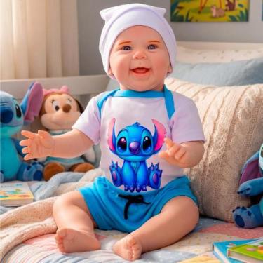 Imagem de Bebê Reborn Menino Boneco Original Realista de Silicone Com Bolsa Mate