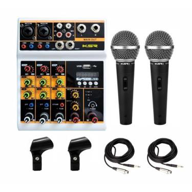 Imagem de Kit Mesa de Som 4 Canais ktl4 com 2 Microfones KS58 - KSR PRO