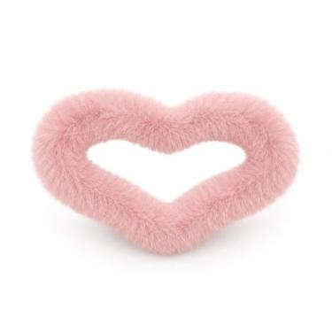 Imagem de Presilha de Cabelo Coração de Pelúcia COR:ROSA - Amaite Make, ROSA