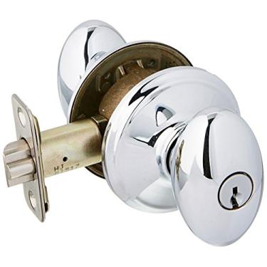 Imagem de Schlage Maçaneta de porta F51ASIE625 cromo polido Siena com chave de entrada F51A à prova de pânico