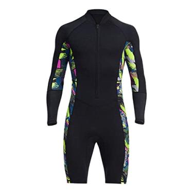Imagem de s de completos de neoprene de 1,5 mm, zíper frontal de manga comprida para, surfe, snorkeling - úmido de uma peça para, M