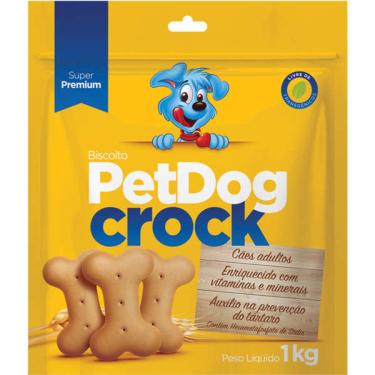 Imagem de Biscoito PetDog Crock para Cães Adultos Porte Médio e Grande Sabor Vegetais - 1Kg