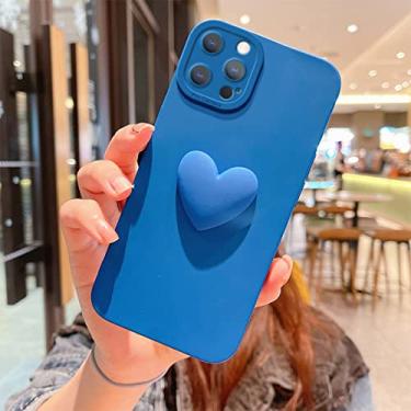 Imagem de Proteção da câmera cor sólida 3d amor coração capa de telefone para iphone 13 11 12 pro xs max x xr se 2020 8 7 plus capa macia de silicone, 16, para iphone 11