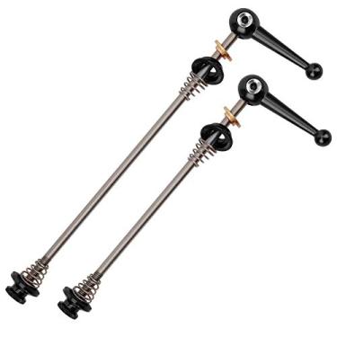 Imagem de Conjunto de espetos de liberação rápida de bicicleta multicolorida, alavanca de espeto de liberação rápida mountain bike eixo de titânio liga de titânio conjunto de rodas dobráveis(Preto)