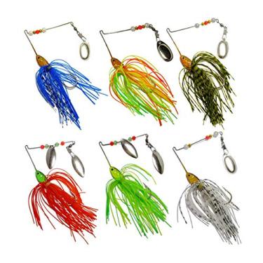 Imagem de Melhor Kit de 6 Iscas Artificiais Spinnerbait Spinner Bait Pesca Esportiva Tucunaré Robalo Black Bass Dourado Traíra Trairão Outlet Melhor Especial Top