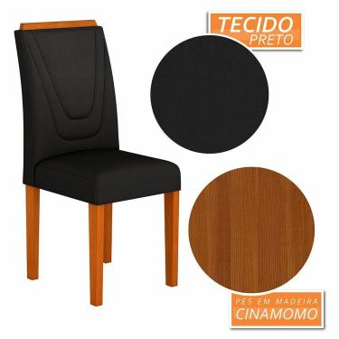 Imagem de Kit 4 Cadeiras Lima Wood Sala De Jantar Cinam/preto - Móveis Arapongas