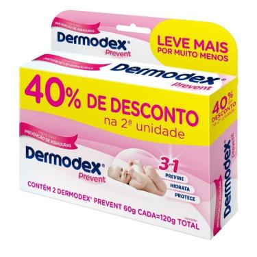 Imagem de Creme de Assaduras Dermodex Prevent Caixa 120g 2 Unidades