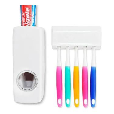 Imagem de Dispenser Para Pasta De Dente Com Suporte Para Escovas