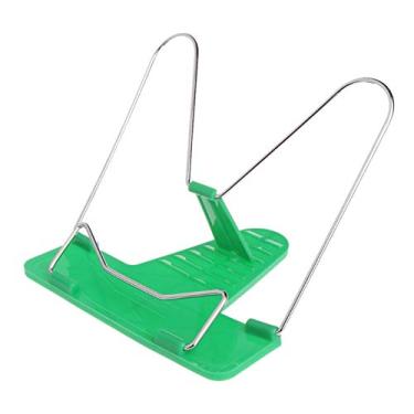 Imagem de Suporte de livro portátil dobrável ajustável suporte de livro para leitura base suporte de documentos, verde