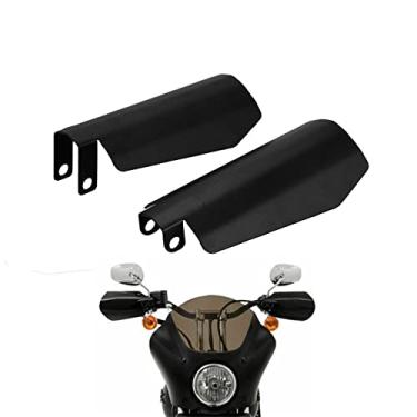 Imagem de HDBUBALUS Protetor de mão para motocicleta grande com corte de caixão adequado para Harley Touring Street Glide Road King Electra Glide Bagger preto fosco 1 par