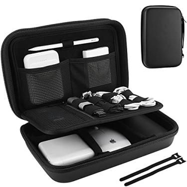 Imagem de ProCase Estojo organizador eletrônico rígido de viagem para MacBook adaptador de energia carregadores, cabos, banco de energia, mouse mágico, Apple Pencil, USB, flash disco, cartão