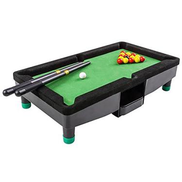 Imagem de Mini mesa de bilhar para crianças de 22 cm da Gamie com 2 varas, 16 bolas e rack - conjunto completo de mesa de sinuca pequena para crianças - ótima ideia de presente para meninos e meninas, decoração exclusiva de mesa de escritório