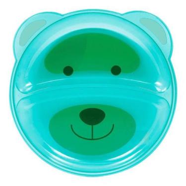 Imagem de Prato Infantil Bebê Com Divisórias Urso Azul Buba