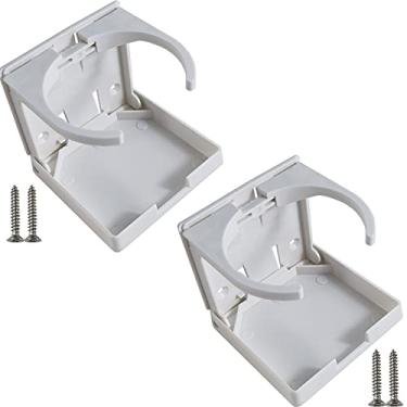Imagem de RONYOUNG Suporte dobrável ajustável para bebidas, 2 peças, com parafusos/suporte de copo ajustável para marinha/barco/caravana/carro