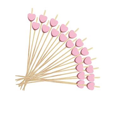 Imagem de Xianglangsuccess 100 peças descartáveis em forma de coração coquetel comida frutas bebida aperitivo frutas sobremesa festa decoração dia dos namorados halloween natal festa de casamento feriado