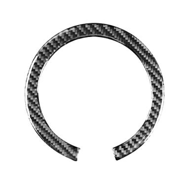 Imagem de Anel de cobertura de logotipo de volante de fibra de carbono painel interior moldura decalque adesivo de acabamento compatível com Mini Cooper R56 2007-2010 R55 2008-2010 R57 2009-2010