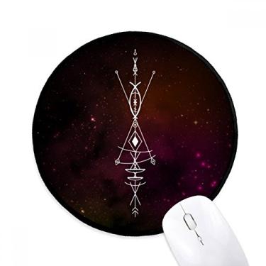 Imagem de DIYthinker Tapete de mouse geométrico padrão alienígena desktop escritório tapete redondo para computador