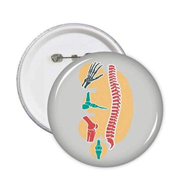 Imagem de Ilustração de estrutura de esqueleto espinhal pinos redondos crachá botão emblema acessório decoração 5 peças