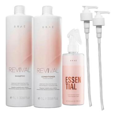 Imagem de Braé Revival Shampoo + Condicionador Litro + Essential +pump