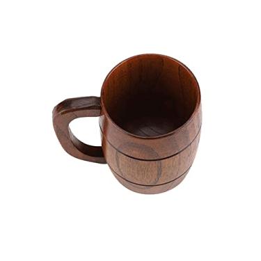 Imagem de WeiLaiKeQi Caneca de madeira de 400 ml xícara de água para beber retrô para o trabalho celebração acampamento