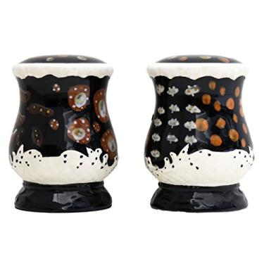 Imagem de Saleiro de mesa e pimenteiro, decoração de exposição preta