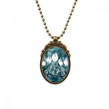 Imagem de DIYthinker Pingente vintage com pingente de tulipa pintado à mão com flor