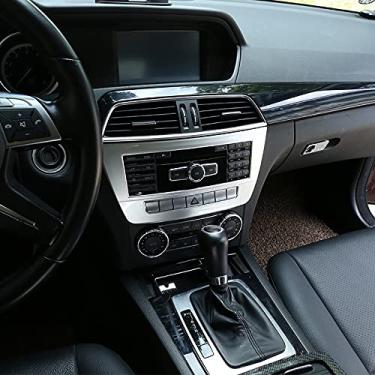 Imagem de JIERS Para Mercedes Benz Classe C W204 2008-2013, acabamento de moldura decorativa de CD de controle central de carro ABS cromado acessórios de carro