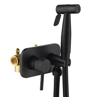 Imagem de Tecmolog Conjunto de Pulverizador de Bidê Portátil Shattaf para Banheiro com Agua Quente e Fria, Chuveiro para Animais de Estimação em Aço Inoxidável,WS024CF3