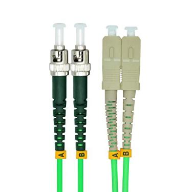 Imagem de Cabo de Fibra Óptica 50/125 da Jeirdus 15 metros SC para ST Duplex 40/100 GB OM5 Cabo de Fibra Óptica 50/125 Multimodo 15M SC-ST