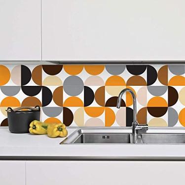 Imagem de Adesivo Azulejo 20x20cm Decorar Cozinha Círculos 20 Unidades
